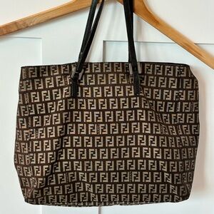 Fendi Monogram Brown Shopper Tote